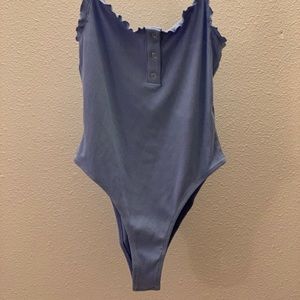 NWT Forever 21 blue ribbed body suit tanktop